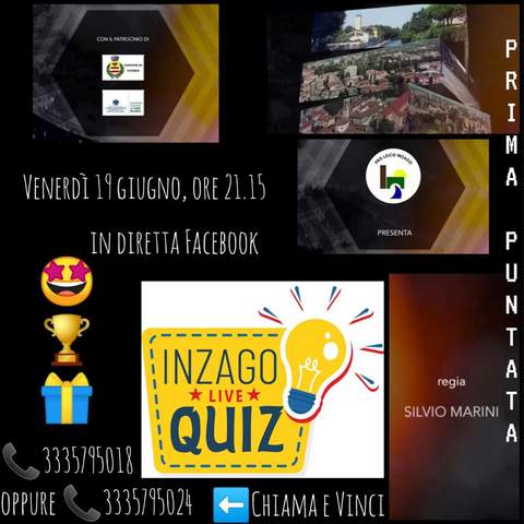 Inzago Live Quiz - venerdì 19.06.2020 ore 21.15 