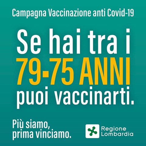 Campagna vaccinale anticovid cittadini 75-79 anni